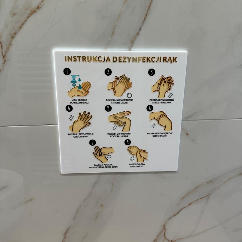 TABLICZKA INFORMACYJNA INSTRUKCJA DEZYNFEKCJI RĄK v2 - 3D TABLICZKA INFORMACYJNA INSTRUKCJA DEZYNFEKCJI RĄK v2 - 3D