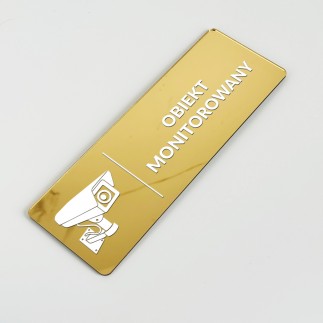 TABLICZKA INFORMACYJNA OBIEKT MONITOROWANY LUSTRZANA