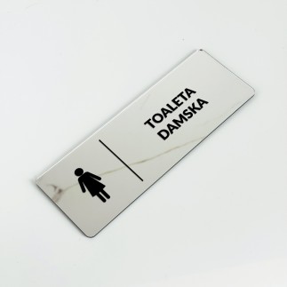 TABLICZKA INFORMACYJNA TOALETA DAMSKA LUSTRZANA