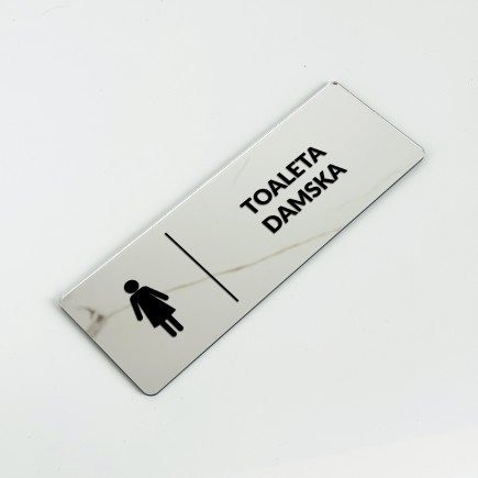 TABLICZKA INFORMACYJNA TOALETA DAMSKA LUSTRZANA