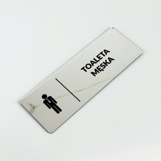 TABLICZKA INFORMACYJNA TOALETA MĘSKA LUSTRZANA