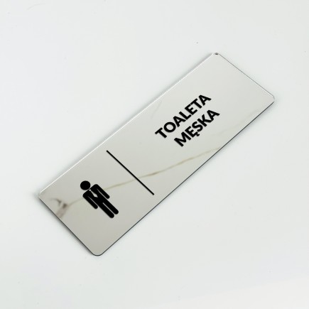 TABLICZKA INFORMACYJNA TOALETA MĘSKA LUSTRZANA