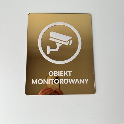 TABLICZKA INFORMACYJNA OBIEKT MONITOROWANY LUSTRZANA