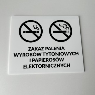 TABLICZKA INFORMACYJNA ZAKAZ PALENIA WYROBÓW TYTONIOWYCH I ELEKTRONICZNYCH v2