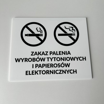 TABLICZKA INFORMACYJNA ZAKAZ PALENIA WYROBÓW TYTONIOWYCH I ELEKTRONICZNYCH v2