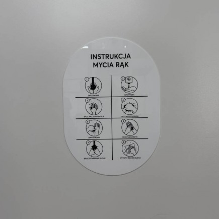 TABLICZKA INFORMACYJNA JAK SKUTECZNIE MYĆ RĘCE OWAL