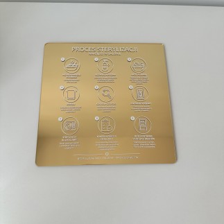 TABLICZKA INFORMACYJNA LUSTRZANA PROCES STERYLIZACJI NARZĘDZI