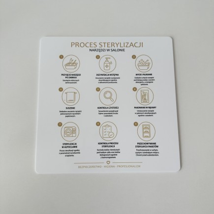 TABLICZKA INFORMACYJNA PROCES STERYLIZACJI NARZĘDZI