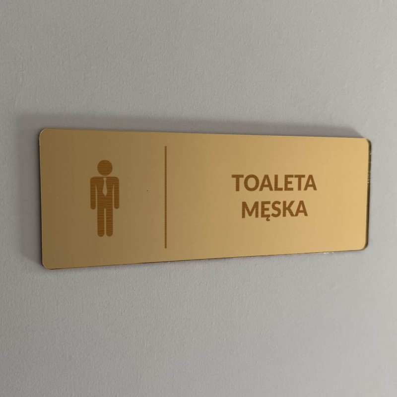 TABLICZKA INFORMACYJNA TOALETA MĘSKA - GRAWER