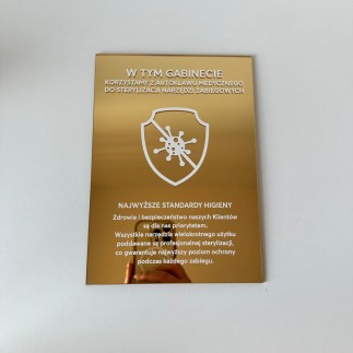 Tabliczka informacyjna – Sterylizacja narzędzi v2 lustrzana