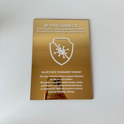 Tabliczka informacyjna – Sterylizacja narzędzi v2 lustrzana