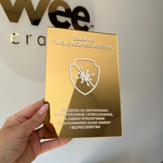 Tabliczka informacyjna – Sterylizacja narzędzi v3 lustrzana