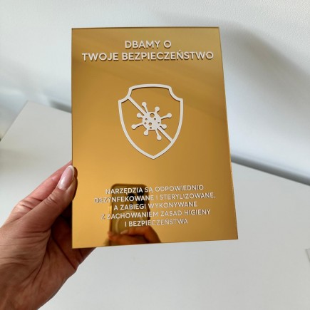 Tabliczka informacyjna – Sterylizacja narzędzi v3 lustrzana