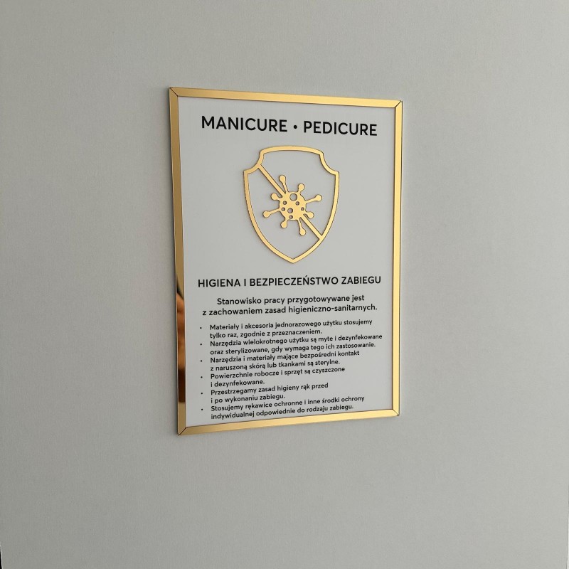 Tabliczka informacyjna – Sterylizacja narzędzi - Manicure i pedicure Tabliczka informacyjna – Sterylizacja narzędzi - Manicure i pedicure