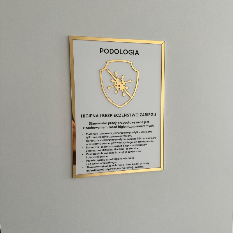 Tabliczka informacyjna – Sterylizacja narzędzi - Podologia