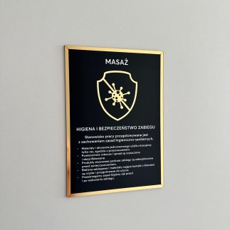 Tabliczka informacyjna – Sterylizacja narzędzi - Masaż