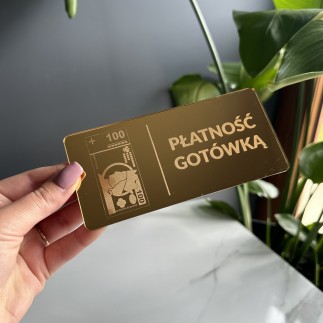 TABLICZKA INFORMACYJNA PŁATNOŚĆ GOTÓWKĄ - GRAWER