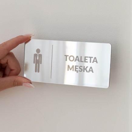 TABLICZKA INFORMACYJNA TOALETA MĘSKA - GRAWER