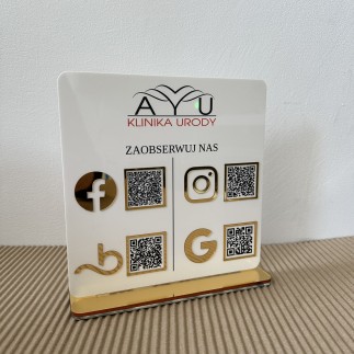 TABLICZKA Z CZTEREMA KODAMI QR 21x21cm