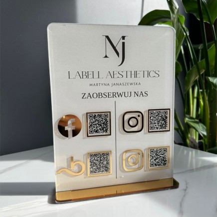TABLICZKA Z CZTEREMA KODAMI QR A4