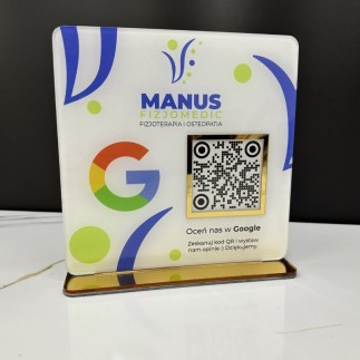 tabliczka qr z 1 kodem 21x21 cm z logo firmy